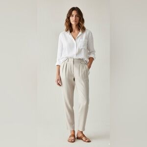 BABATON Linen Blend Khaki Casual Pants Aritzia